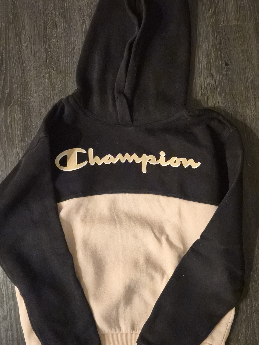 Champion Blush Pink And Black Hoodie